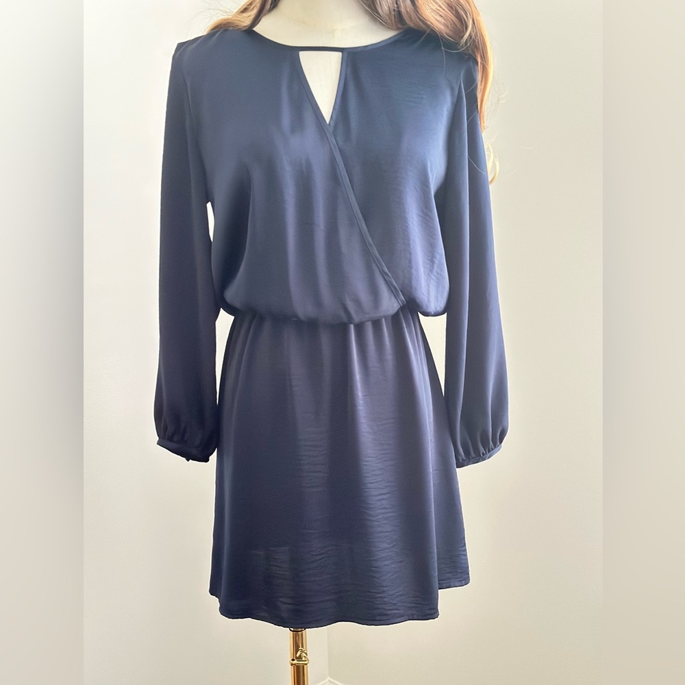 Navy satin dress